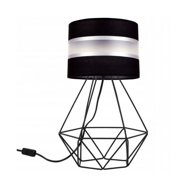 Veioza Light Home, Metal, E27, LED, Negru/Alb