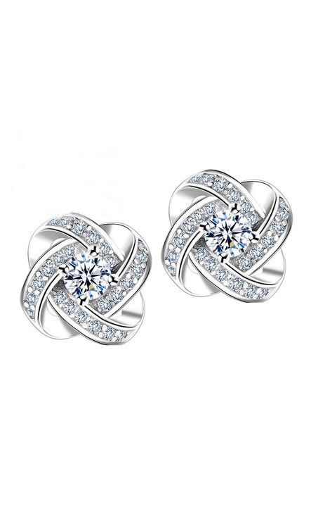 Női ezüst fülbevaló, virág mintával, Spring Now