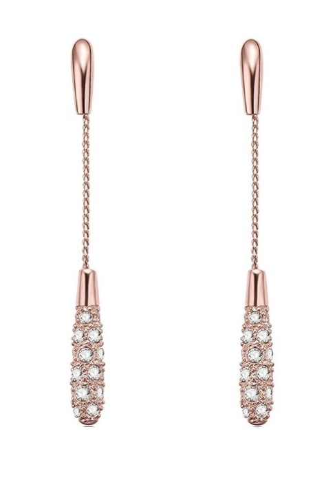 Női lógós fülbevaló, 14K arannyal bevont, kristályokkal, Herei könnye