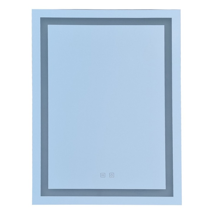 Fürdőszoba tükör LED világítással 60 cm x 80 cm páramentesítő funkcióval és érintőkapcsolóval