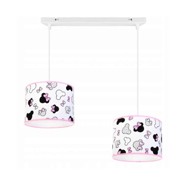 Полилей Light Home, Пластмаса, 85 см, E27, Бял/Розов