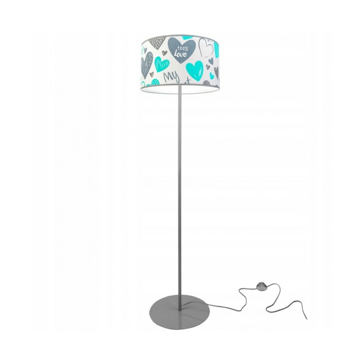 Lampadar Light Home, Metal, 153 cm, E27, Albastru/Gri
