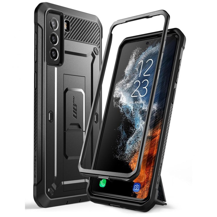 Защитен калъф Supcase Unicorn Beetle Pro, за Samsung Galaxy S22 Plus, Усъвършенствана защита срещу надраскване, Разширена гаранция срещу износване, Черен