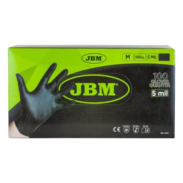 Set manusi din nitril, culoarea neagra, marimea M, 100 bucati