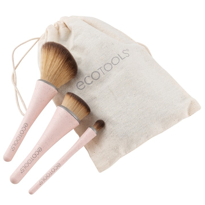 EcoTools Eco Travel Brush Kit mini sminkecset készlet, 3 db