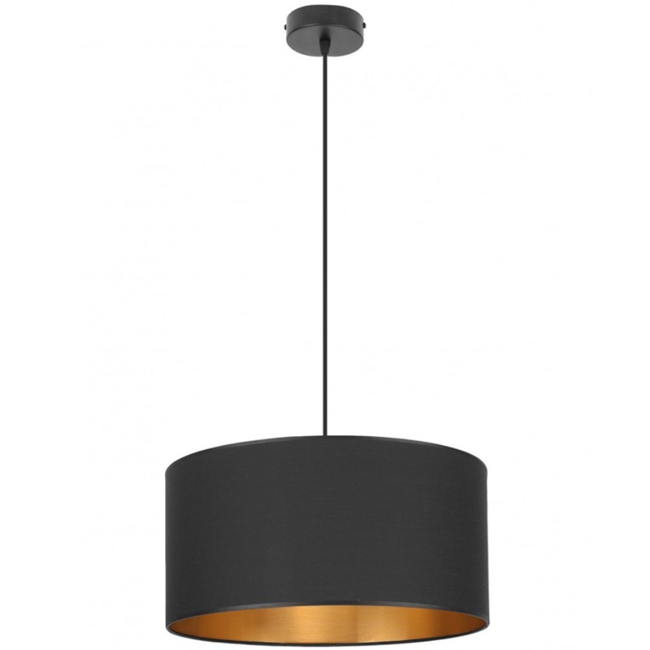 Light Home, Modern csillár, függeszték Fém / Textil, 95 cm, E27, Fekete
