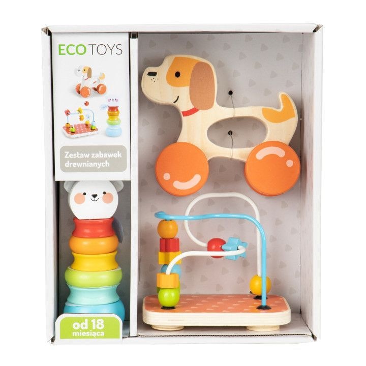 Комплект дървени образователни играчки, ECOTOYS