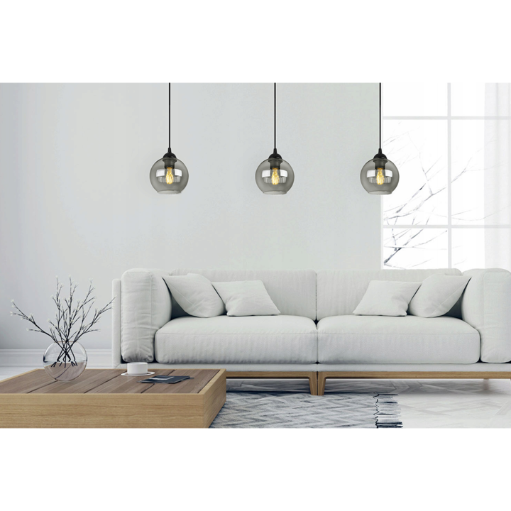 Plafoniera eleganta, Light Home, Haga LP, reglabile, Lungime 90 cm, Abajur 15 cm, E27, 1 punct de lumina, sticla, Negru