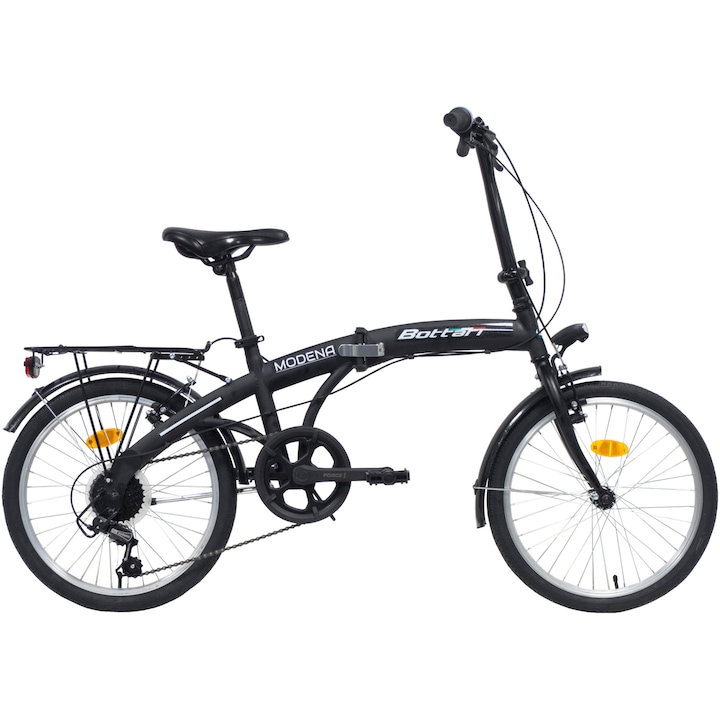 Bicicleta Pliabila Bottari 20 inch, cadru otel, 6 viteza, frane V-brake, negru