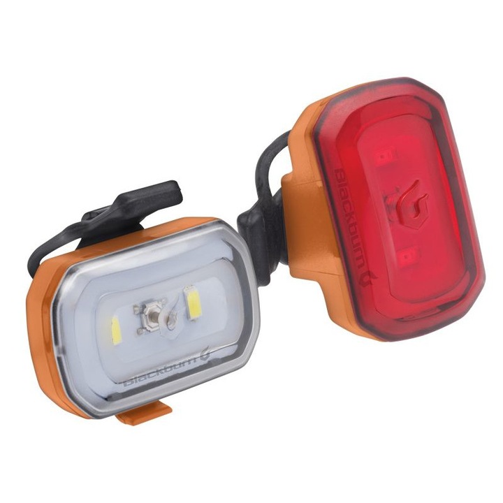 Комплект от 2 фарове за велосипед, Blackburn, 60/20 лумена, оранжеви