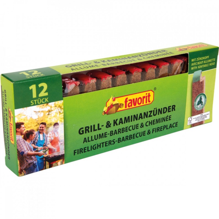 Set 12 bucati, Chibrite non-toxice pentru aprins gratarul sau semineul