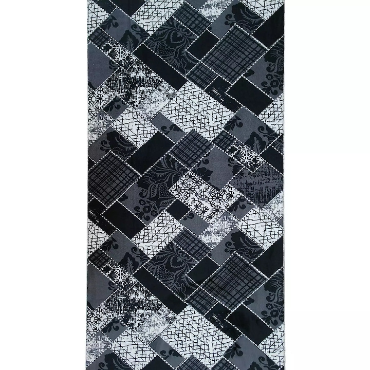 Covor Antiderapant Negru, Poliester, 80 x 300 cm