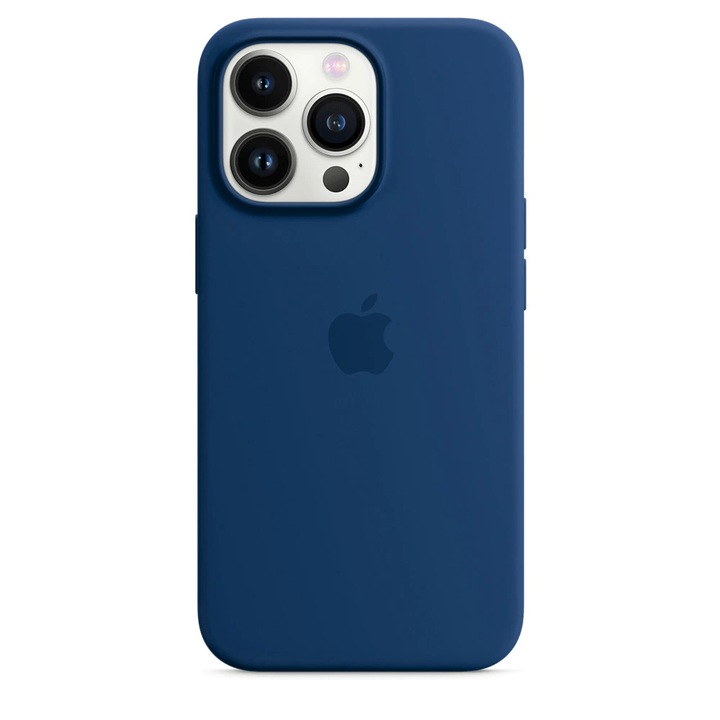 Husa telefon, Silicon, pentru iPhone 13 Pro Max, rezistenta la socuri, Albastru inchis