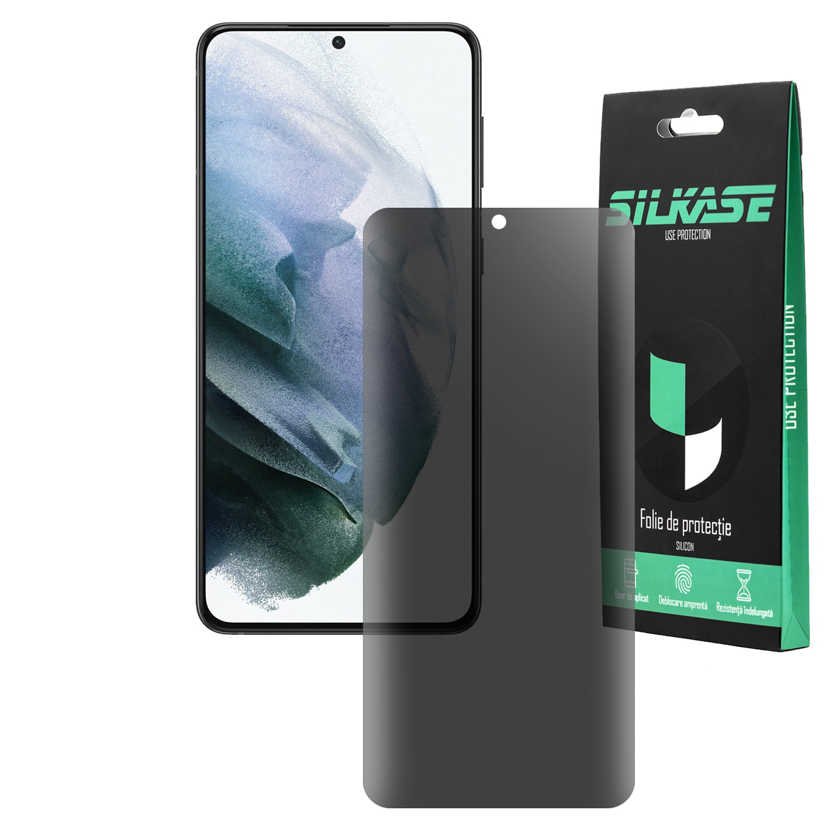 Folie privacy mata SILKASE pentru Samsung S22 Plus, protectie ecran, silicon  