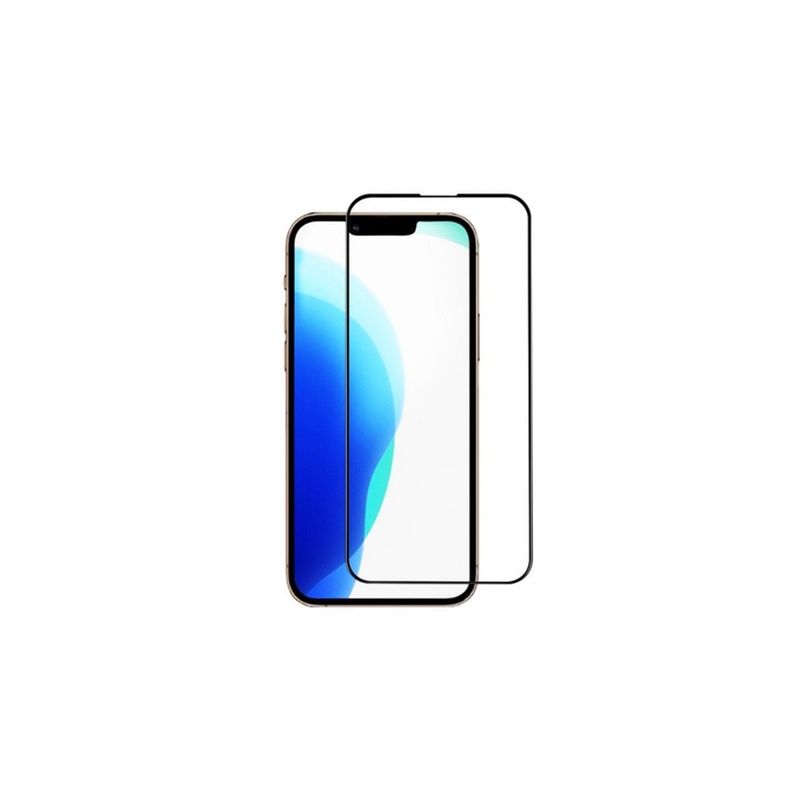 SOHO Üvegfólia, iPhone 13 Pro Max-hoz, biztonsági üveg, átlátszó - fekete