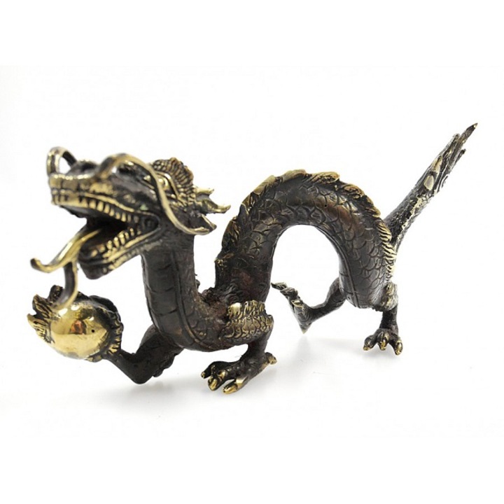 Set Dragon imperial cu perla nemuririi, feng shui, 17x6,5 cm