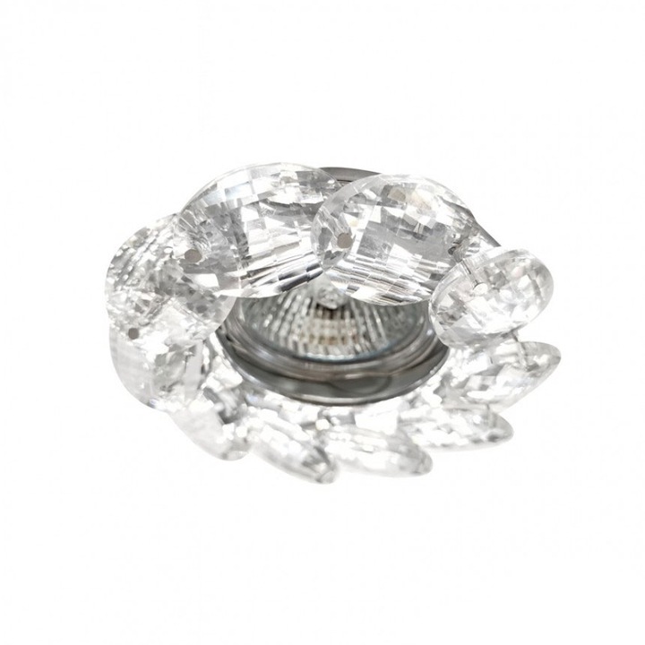 Луна стационарна Lightex, HL2401, Ф95mm, MR 16, Кръгла, Хром + стъкло прозрачно