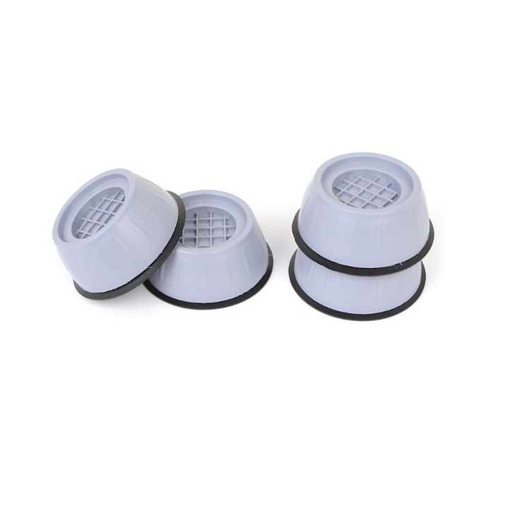 4 db-os tartókészlet, vibrációgátló, csúszásgátló, zajgátló, mosó- és szárítógépekhez, hűtőszekrényekhez, bútorokhoz, S méret - 8x3 cm, EVTrend®, kék/fekete