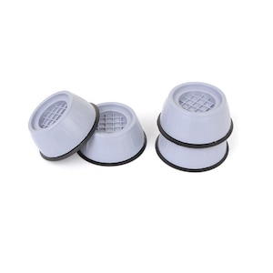 Set 4 suporturi, antivibratie, antiderapare, antizgomot, pentru masini spalat rufe si uscatoare, frigider, mobiler, marime S - 8x3cm, EVTrend®, Albastru/Negru