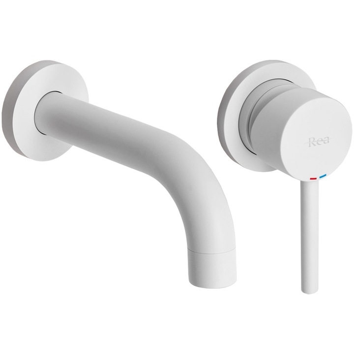 Смесител за мивка Rea Lungo White Matte, Бял, За вграждане