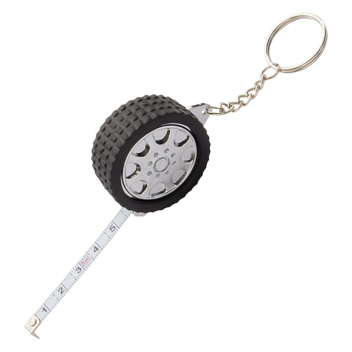 Breloc, roata cu anvelopa, cu Ruleta de 1m