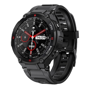 Ceas smartwatch barbati TechONE™ K22, 1.28 inch IPS HD, multi sport, apel bluetooth 5.0, agenda, ritm cardiac inteligent, oxigen, rezistent la apa IP67, difuzor, notificari, vibratii, negru