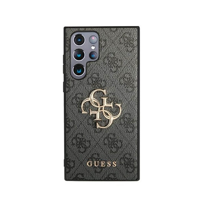 Husa Spate Guess, Compatibila Cu Samsung Galaxy S22 Ultra, Colectia Big Metal Logo, Gri - 46705