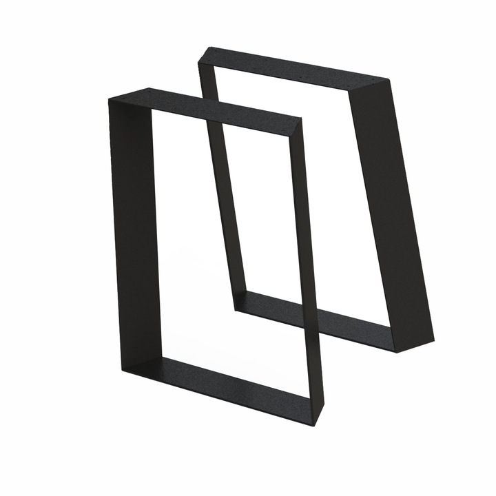 Set 2 bucati picior masa stil trapez, dimenisune 610x710, vopsit in camp electrostatic negru mat