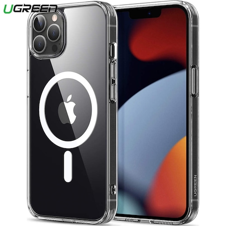 Pachet promo: Husa compatibila cu Iphone 13 pro max, Magsafe, silicon, transparent + Folie sticla Tempered Glass Camera compatibila cu iPhone 13pro/13promax