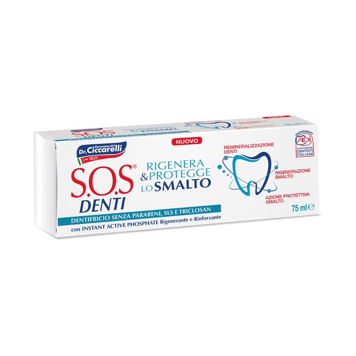Fogkrém a fogzománc regenerálására és védelmére, 75 ml, SOS Denti
