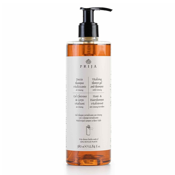 Gel de dus si sampon 2in1, cu extract de ginseng, Prija, 380ml