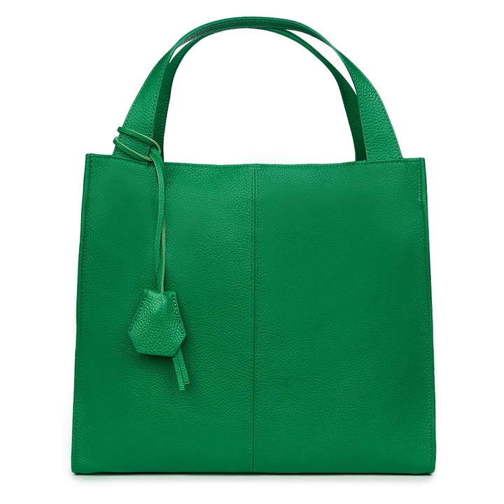 Дамска чанта от зелена естествена кожа Naomi