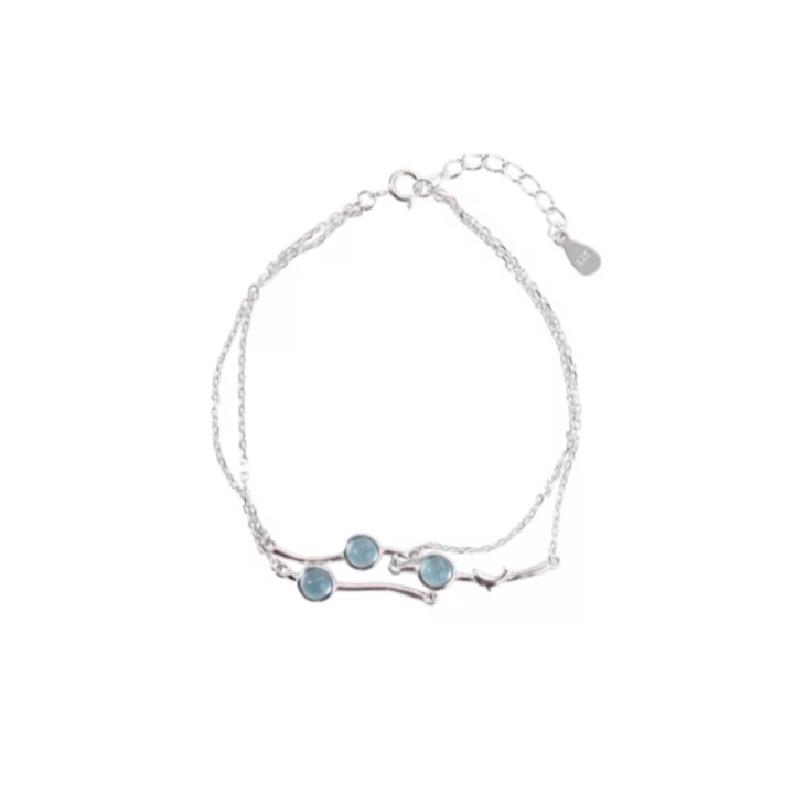 Elegáns Dolphin karkötő, CRM, dupla, ezüst, 18 cm