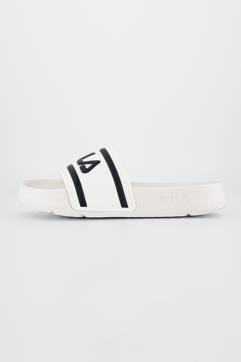 Fila, Papuci cu logo contrastant Morro Bay, Alb