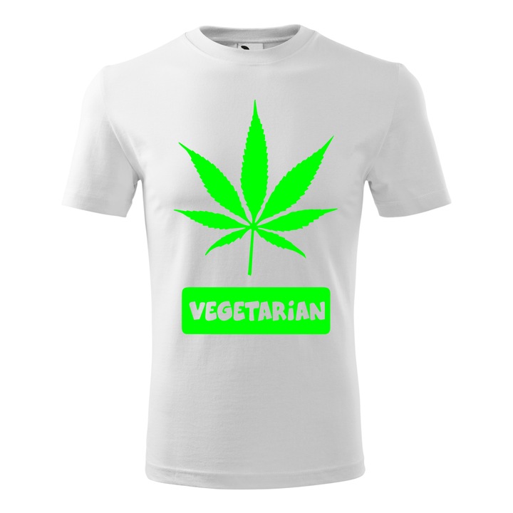 Tricou Barbat, Personalizat "Vegetarian", Alb, Marime XXL