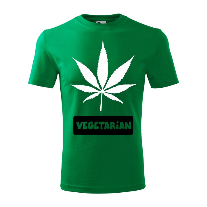 Tricou Barbat, Personalizat "Vegetarian", Verde inchis, Marime XXXL