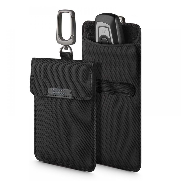 Husa de protectie Spigen Pouch Keyless RFID Signal Blocker Negru