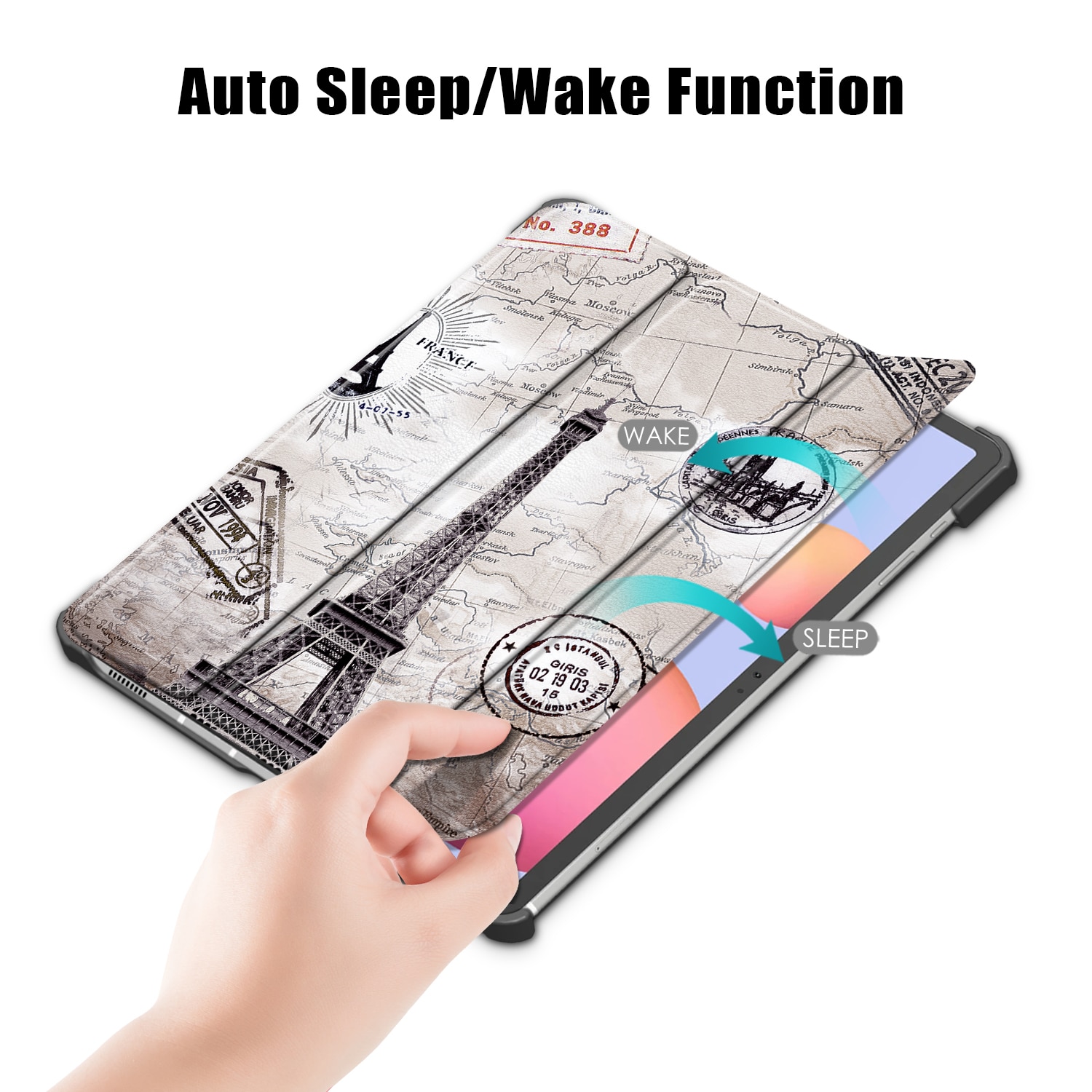 Husa de protectie premium Natty Pell, Compatibila cu Samsung Galaxy TAB S7 (SM-T870/SM-T875) - Eifel