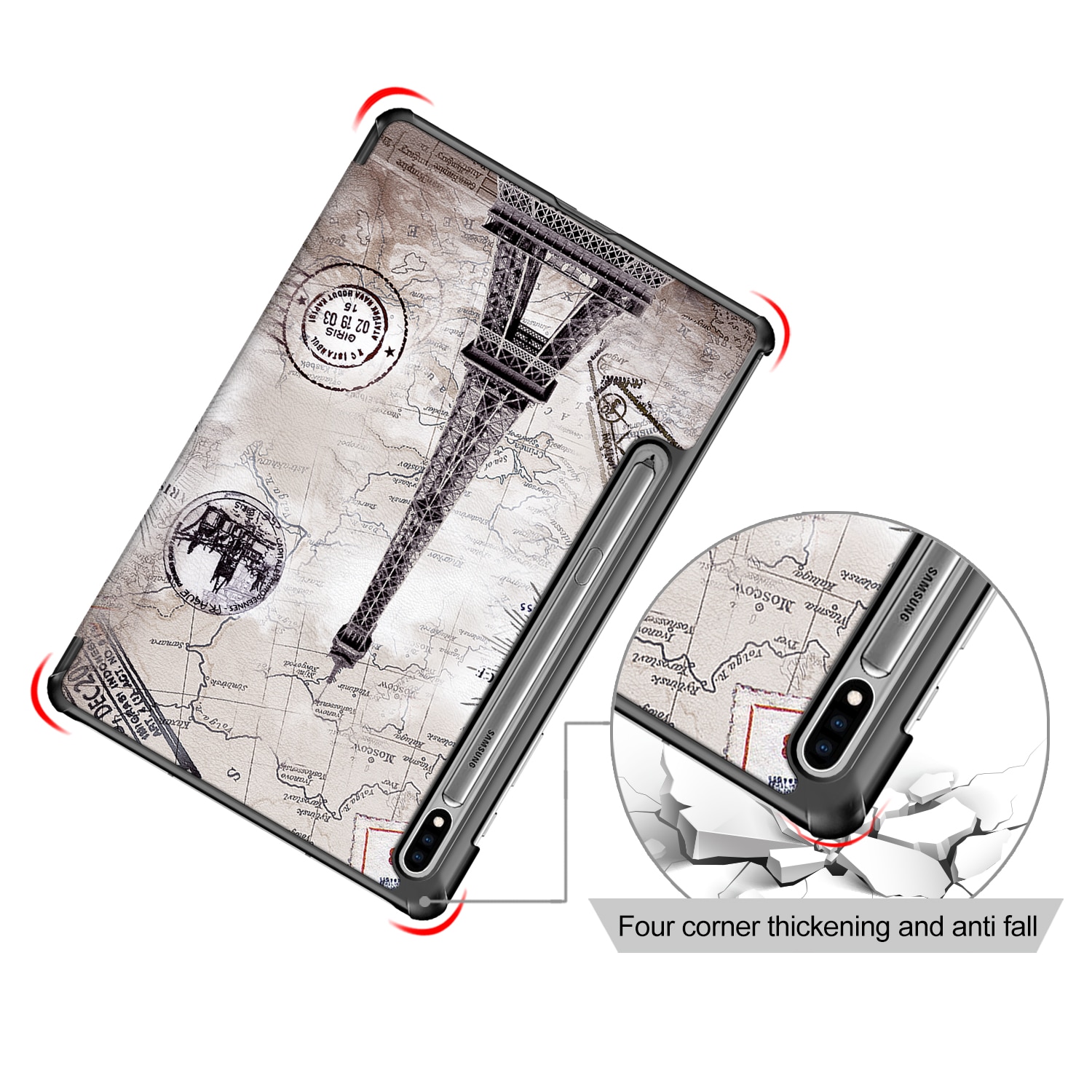 Husa de protectie premium Natty Pell, Compatibila cu Samsung Galaxy TAB S7 (SM-T870/SM-T875) - Eifel