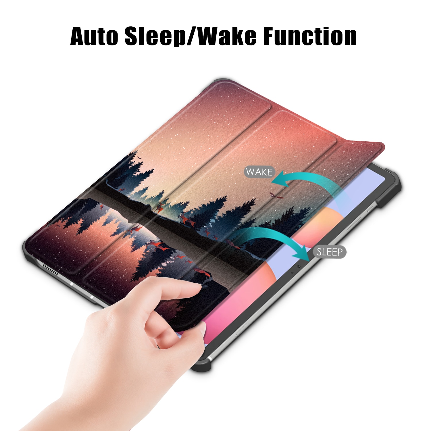 Husa de protectie premium Natty Pell, Compatibila cu Samsung Galaxy TAB S7 (SM-T870/SM-T875) - Forest