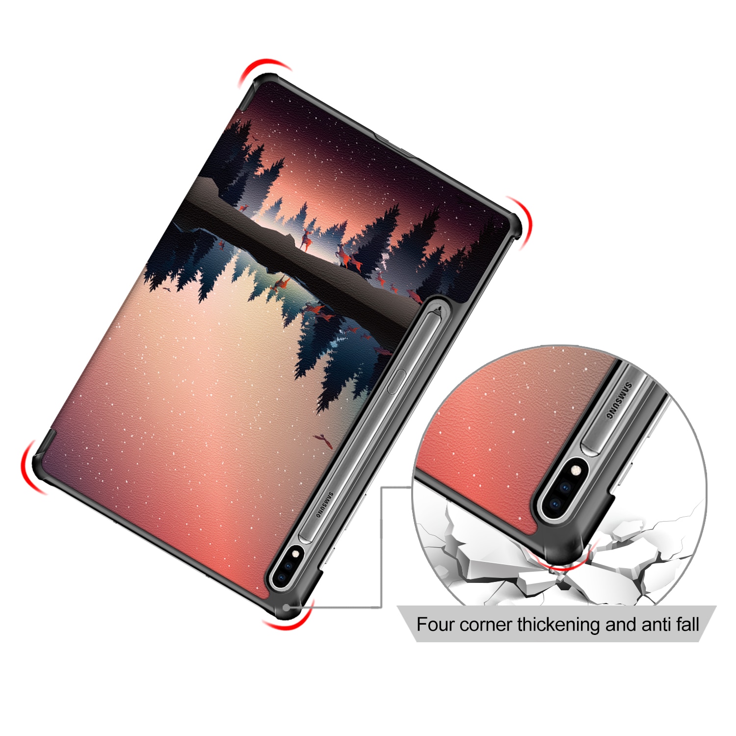 Husa de protectie premium Natty Pell, Compatibila cu Samsung Galaxy TAB S7 (SM-T870/SM-T875) - Forest