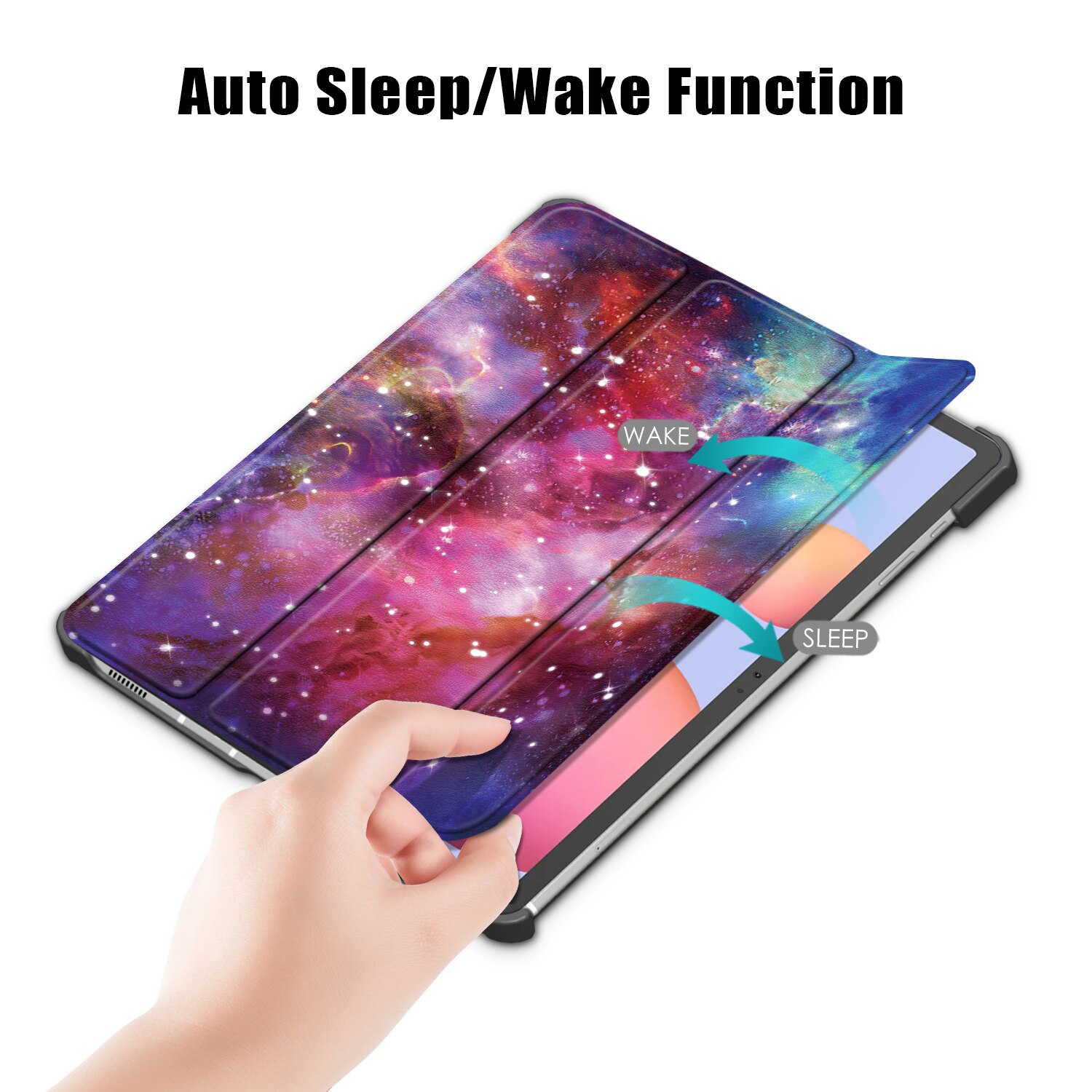Husa de protectie premium Natty Pell, Compatibila cu Samsung Galaxy TAB S7 (SM-T870/SM-T875) - Stars