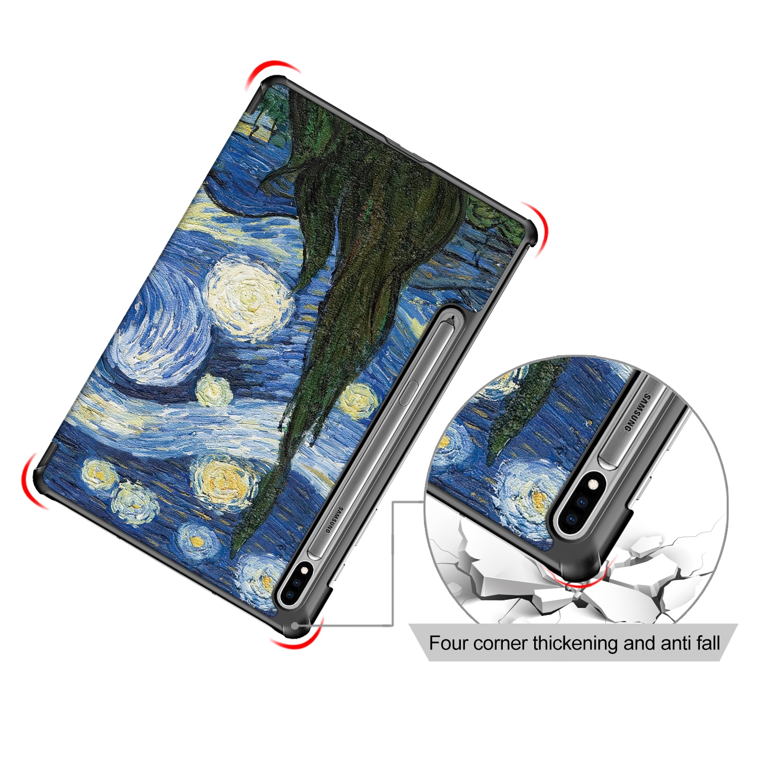 Husa de protectie premium Natty Pell, Compatibila cu Samsung Galaxy TAB S7 (SM-T870/SM-T875) - Moon light