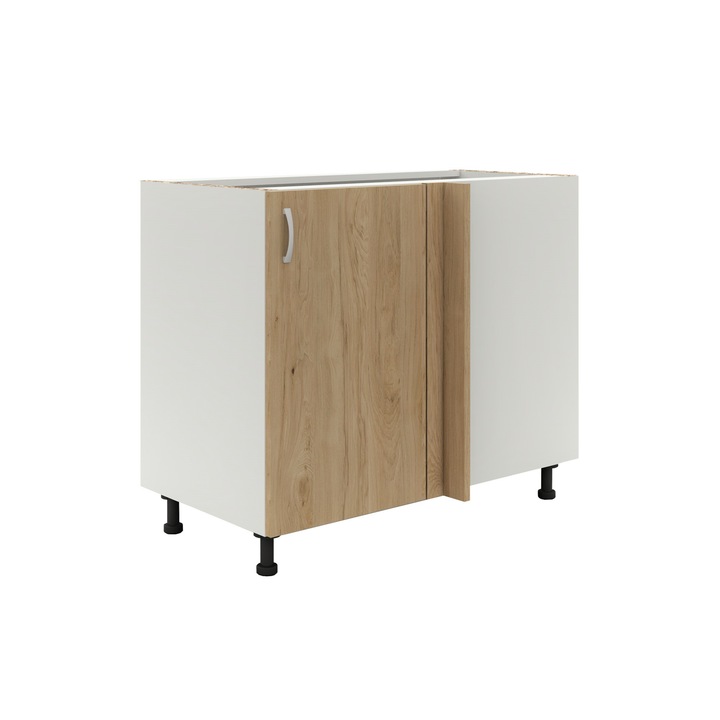 Prod Alcar sarok bútor alaptest, fehér/természetes fa, 98 x 50 x 80 cm