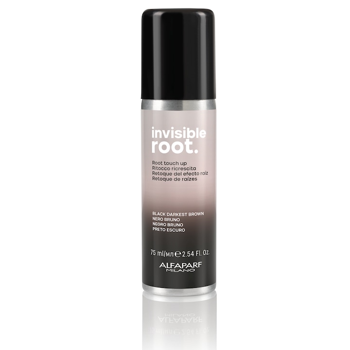 Spray nuantator pentru radacina Alfaparf Milano Invisible Root Touch Up, Negru, 75ml