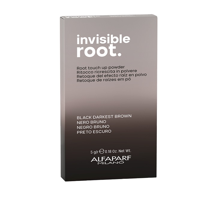 Pudra nuantatoare pentru radacina Alfaparf Milano Invisible Root Touch Up, Negru, 5g