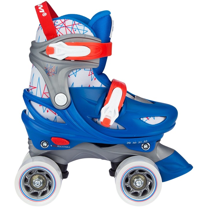 Role Quad reglabile Nijdam Geo Metricker, Junior, Multicolor, 33-36
