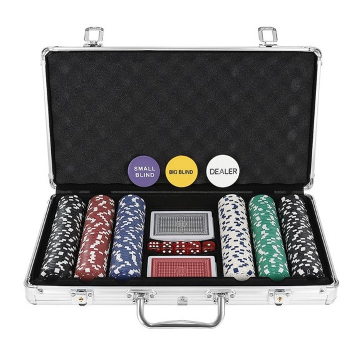 Покер комплект с 300 чипа и включена дипломатическа чанта 39/27 см