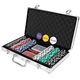 Set pentru Poker cu 300 jetoane si geanta tip diplomat inclusa, 39/27 cm