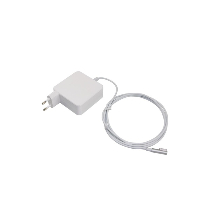 Зарядно MagSafe 60W, съвместимо с MacBook, 1,7 метра, магнитен кабел L, бяло